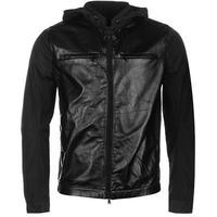 dkny nylon leather bomber jacket