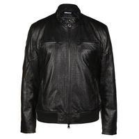 DKNY Croc Effect Leather Jacket