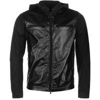 dkny nylon leather bomber jacket