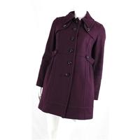 dkny size 6 berry coloured wool blend coat