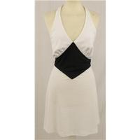 DKNY, size S white & black halter-neck dress