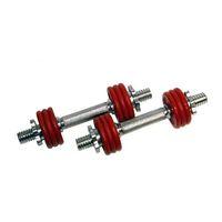 DKN 2 x 5kg Red Cast Iron Champion Dumbbells