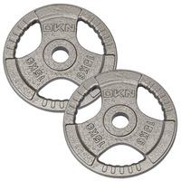 DKN Tri Grip Cast Iron Olympic Weight Plates - 2 x 15kg