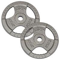DKN Tri Grip Cast Iron Olympic Weight Plates - 2 x 20kg