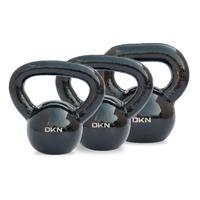 DKN 4, 8 and 12kg Cast Iron Kettlebell Set