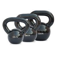 DKN 8, 12 and 16kg Cast Iron Kettlebell Set