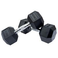 dkn rubber hex dumbbells 2 x 125kg