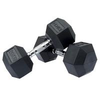 dkn rubber hex dumbbells 2 x 20kg