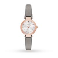 dkny ladies stanhope grey leather strap watch ny2408