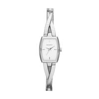 DKNY Crosswalk ladies\' white dial stainless steel bracelet watch