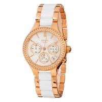 DKNY White Chronograh Dial Rose Gold Plated White Ceramic Fashion Watch NY8183