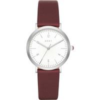 dkny ladies minetta burgundy leather strap watch ny2508