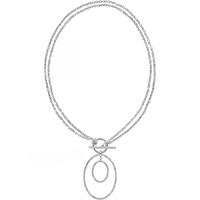 dkny stainless steel cz double open circle necklace nj1900040