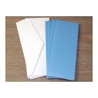 DL Pearlised Blank Cards & Envelopes Blue Pearl