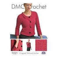 DMC Ladies Cropped Tailored Jacket Crochet Pattern 4 Ply