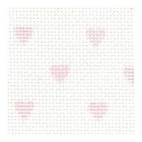 DMC Hearts Impressions 14 Count Aida Cross Stitch Fabric Pink Hearts