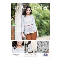DMC Ladies Lace Effect Top Natura Crochet Pattern 4 Ply