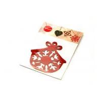 DMC Snowflake Birdhouse Felt Shapes Red