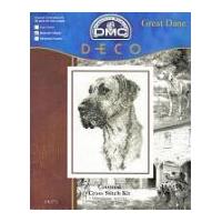 dmc great dane dog counted cross stitch kit