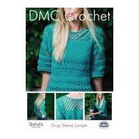 DMC Ladies Drop Sleeve Jumper Natura Crochet Pattern 4 Ply