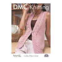 DMC Ladies Cable Effect Gilet Natura Knitting Pattern Super Chunky