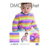 DMC Baby Striped Cardigan with Flowers Natura Crochet Pattern Aran