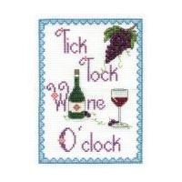 DMC Tick Tock Wine O\'clock Cross Stitch Kit 13 x 18 cm