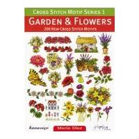 dmc garden flowers cross stitch motif pattern book series 1