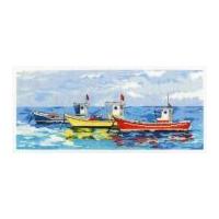 DMC Bright Fishing Boats Counted Cross Stitch Kit