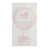 DMC Ready To Cross Stitch Baby Hot Air Balloon Wall Hanging Pink