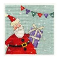 dmc santa with bunting counted cross stitch kit