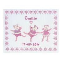 dmc first name sampler pink counted cross stitch kit