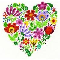 DMC Floral Hearts Bouquet of Love Cross Stitch Kit, 100 Percent Cotton, Multi-Colour