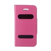 double view screen window flip case cover pu leather for iphone 4s 4g  ...