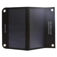 dodocool Portable Foldable 12W 10000mAh Dual USB Solar Charger Power Bank External Battery Pack for Smartphone Tablet 5V USB-charged Device Black