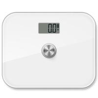 dodocool Battery-free Precision Digital Body Weight Scale with Extra Large Tempered Glass and LCD Display 330 lb. Capacity White