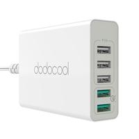 dodocool 60W 5-Port USB Desktop Charging Station Travel Wall Charger Power Adapter with 2 Quick Charge 3.0 1.5m Detachable AC Power Cord for USB-power