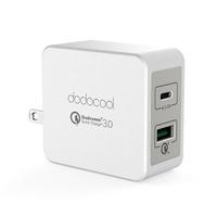 dodocool 33W 2-Port USB Wall Charger Power Adapter with 18W Quick Charge 3.0 and 15W Reversible Type-C Charging Ports Foldable US Plug White