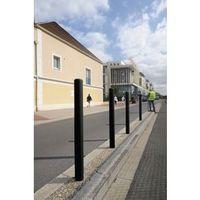 DOME TOP STEEL BOLLARD Ï76MM STEEL H1200MM GALVANISED & PAINTED RAL 9005 BLACK