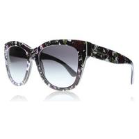 Dolce and Gabbana 4270 Sunglasses Top Print Rose Black 30198G