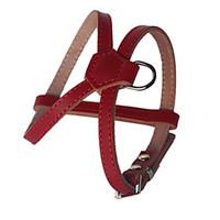 Dog Harness Adjustable/Retractable Handmade Solid Red Black Brown Genuine Leather