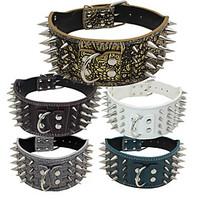 Dog Collar Adjustable/Retractable / Studded Rock / Music White / Green / Brown / Gray / Gold / Rose / Multicolor PU Leather