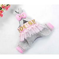 Dog Pants Dog Clothes Cute Casual/Daily Bowknot Gray