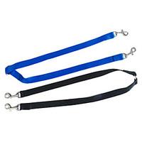 Dog Leash Dual/Double Black / Blue Nylon