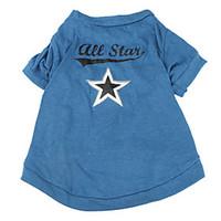 Dog Shirt / T-Shirt Blue Dog Clothes Spring/Fall Stars