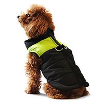 Dog Coat / Vest Red / Orange / Yellow / Green / Blue / Black / Pink Dog Clothes Winter / Spring/Fall Color Block Keep Warm