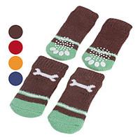 dog socks casualdaily keep warm winter springfall bone red orange blue ...