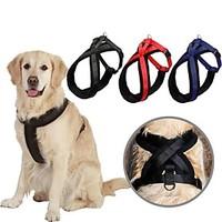 dog harness adjustableretractable matt finish red black blue nylon