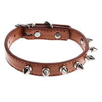 Dog Collar Adjustable/Retractable / Studded / Rivet Red / Black / Brown / Pink PU Leather