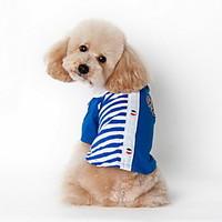 Dog Shirt / T-Shirt Red Blue Dog Clothes Summer Spring/Fall Stripe Casual/Daily